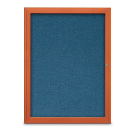United Visual Products Slim Enclosed Corkboard, 18"x24", Satin Alum Frame/Buff UVEB1824-SATIN-BUFF